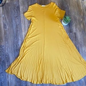 Flamingo Urban Mustard Yellow Midi Swing Dress